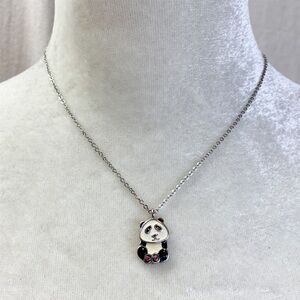 Enamel Panda Bear Pendant necklace